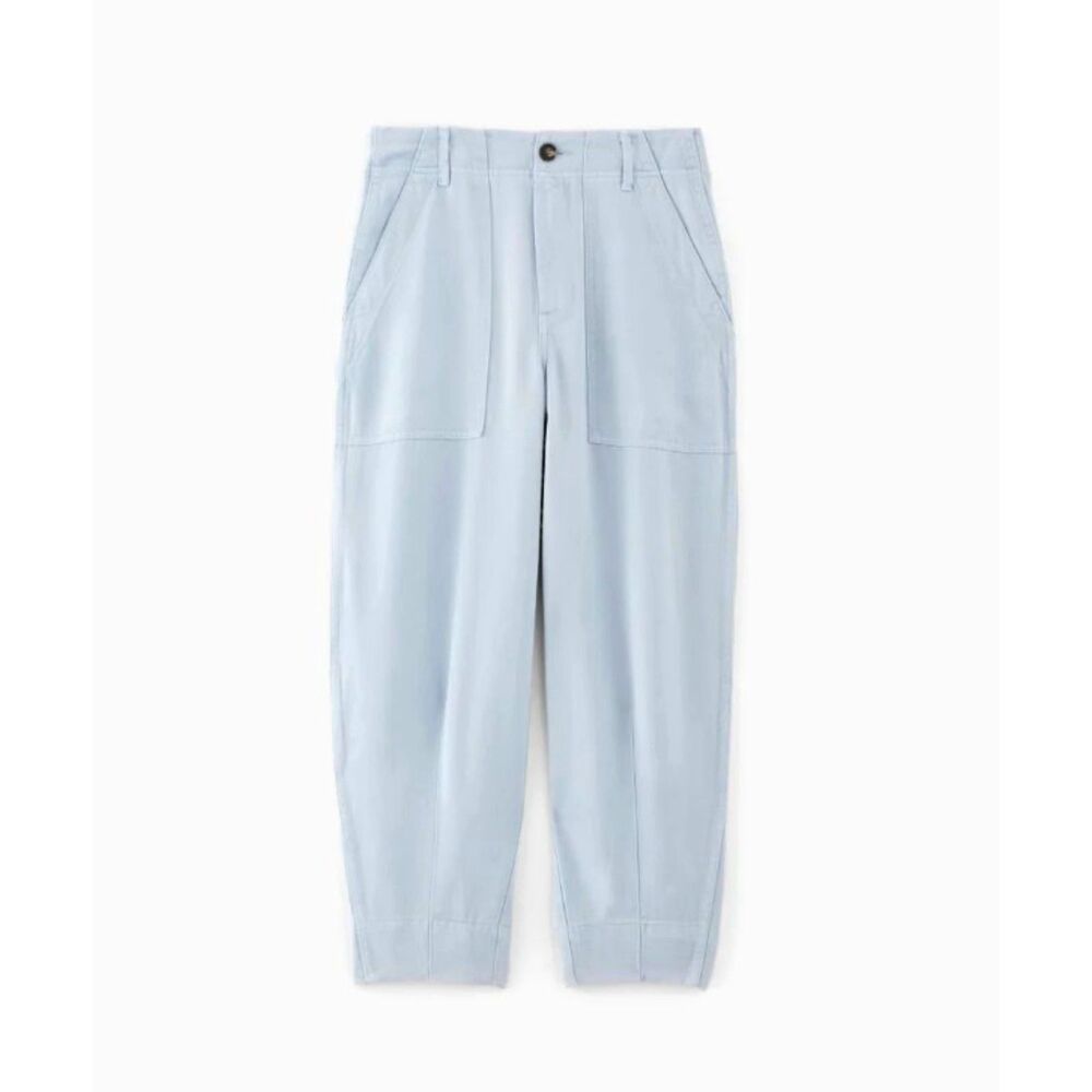 Everlane The Utility Barrel Leg Pant in Buttersoft Chambray Light Blue size 4